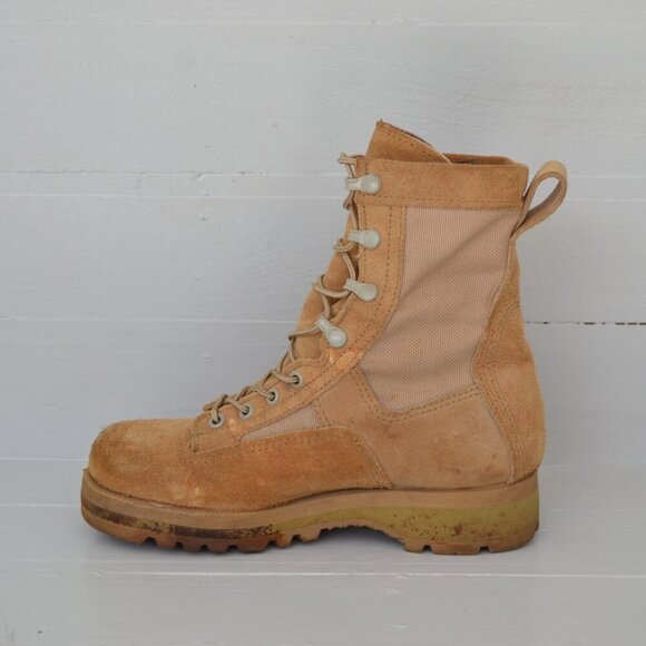 Vibram Gortex Beige Military US Army Flight Combat Boots Men\'s 4.5 R 03-D-0320